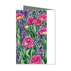 Dazzling Watercolor Flowers And Foliage Mini Greeting Cards (pkg Of 8)