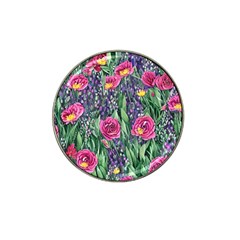 Dazzling Watercolor Flowers And Foliage Hat Clip Ball Marker by GardenOfOphir