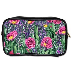 Dazzling Watercolor Flowers And Foliage Toiletries Bag (one Side) by GardenOfOphir