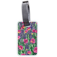 Dazzling Watercolor Flowers And Foliage Luggage Tag (one Side) by GardenOfOphir