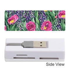 Dazzling Watercolor Flowers And Foliage Memory Card Reader (stick) by GardenOfOphir