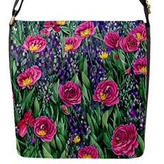 Dazzling Watercolor Flowers And Foliage Flap Closure Messenger Bag (s) by GardenOfOphir