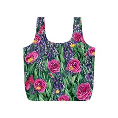 Dazzling Watercolor Flowers And Foliage Full Print Recycle Bag (s) by GardenOfOphir