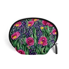 Dazzling Watercolor Flowers And Foliage Accessory Pouch (small) by GardenOfOphir