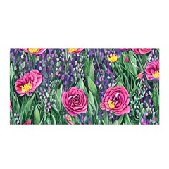 Dazzling Watercolor Flowers And Foliage Satin Wrap 35  X 70  by GardenOfOphir