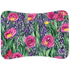 Dazzling Watercolor Flowers And Foliage Velour Seat Head Rest Cushion by GardenOfOphir