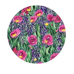 Dazzling Watercolor Flowers And Foliage Mini Round Pill Box by GardenOfOphir