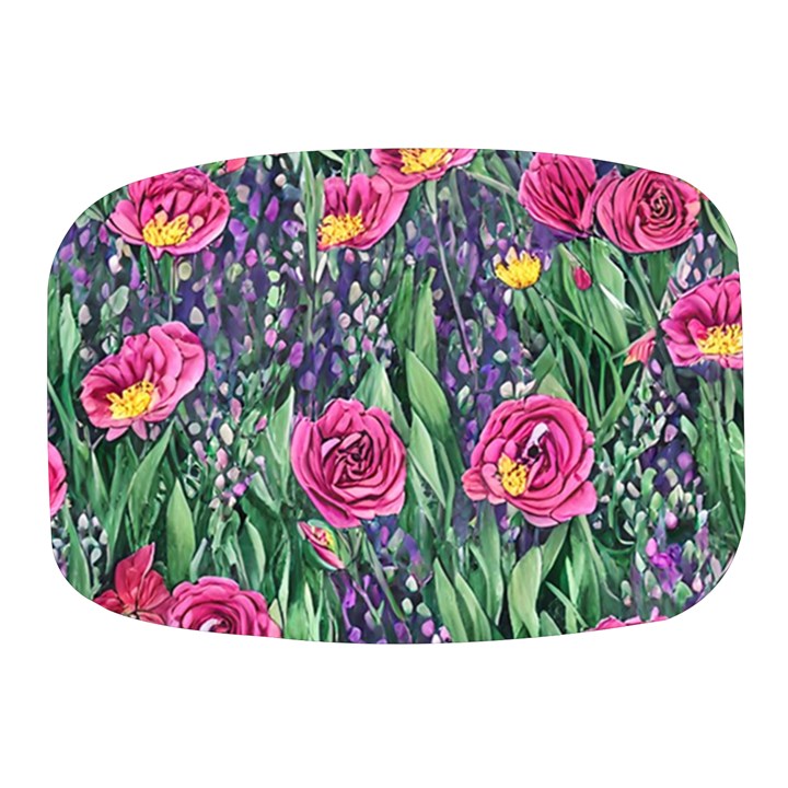 Dazzling Watercolor Flowers And Foliage Mini Square Pill Box