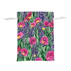 Dazzling Watercolor Flowers And Foliage Lightweight Drawstring Pouch (m) by GardenOfOphir