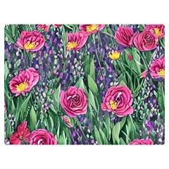 Dazzling Watercolor Flowers And Foliage Premium Plush Fleece Blanket (extra Small)