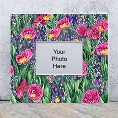 Dazzling Watercolor Flowers And Foliage White Wall Photo Frame 5  X 7  by GardenOfOphir