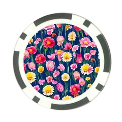 Botanical Flowers Pattern Poker Chip Card Guard (10 Pack) by GardenOfOphir