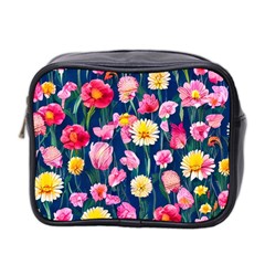 Botanical Flowers Pattern Mini Toiletries Bag (two Sides) by GardenOfOphir