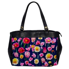 Botanical Flowers Pattern Oversize Office Handbag by GardenOfOphir