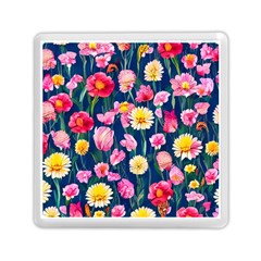 Botanical Flowers Pattern Memory Card Reader (square) by GardenOfOphir