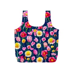 Botanical Flowers Pattern Full Print Recycle Bag (s) by GardenOfOphir