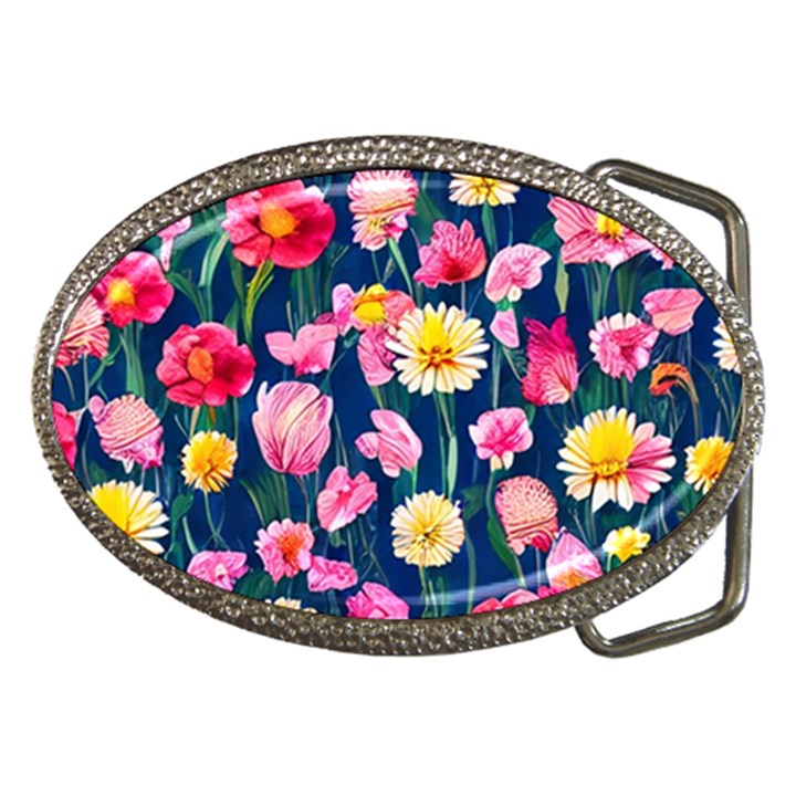 Botanical Flowers Pattern Belt Buckles