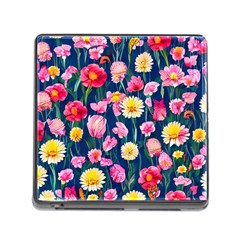 Botanical Flowers Pattern Memory Card Reader (square 5 Slot) by GardenOfOphir