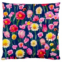 Botanical Flowers Pattern Large Cushion Case (one Side) by GardenOfOphir