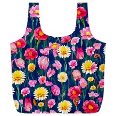 Botanical Flowers Pattern Full Print Recycle Bag (xl) by GardenOfOphir