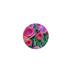 Boho Retropical Flowers 1  Mini Buttons by GardenOfOphir