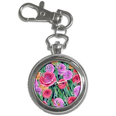 Boho Retropical Flowers Key Chain Watches by GardenOfOphir