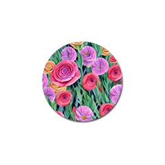 Boho Retropical Flowers Golf Ball Marker by GardenOfOphir