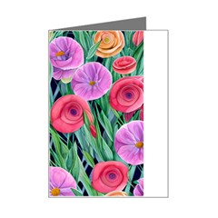 Boho Retropical Flowers Mini Greeting Card by GardenOfOphir