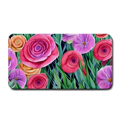 Boho Retropical Flowers Medium Bar Mat by GardenOfOphir