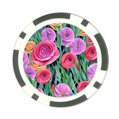 Boho Retropical Flowers Poker Chip Card Guard by GardenOfOphir