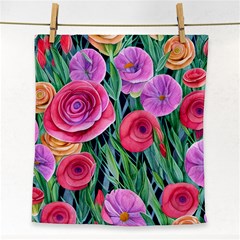 Boho Retropical Flowers Face Towel by GardenOfOphir