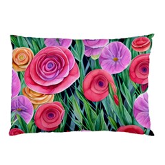 Boho Retropical Flowers Pillow Case by GardenOfOphir