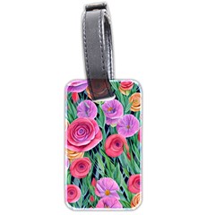 Boho Retropical Flowers Luggage Tag (two Sides) by GardenOfOphir