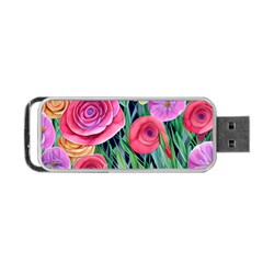 Boho Retropical Flowers Portable Usb Flash (two Sides) by GardenOfOphir