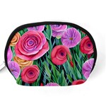 Boho Retropical Flowers Accessory Pouch (Medium) Back