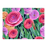 Boho Retropical Flowers Premium Plush Fleece Blanket (Mini) 35 x27  Blanket Front