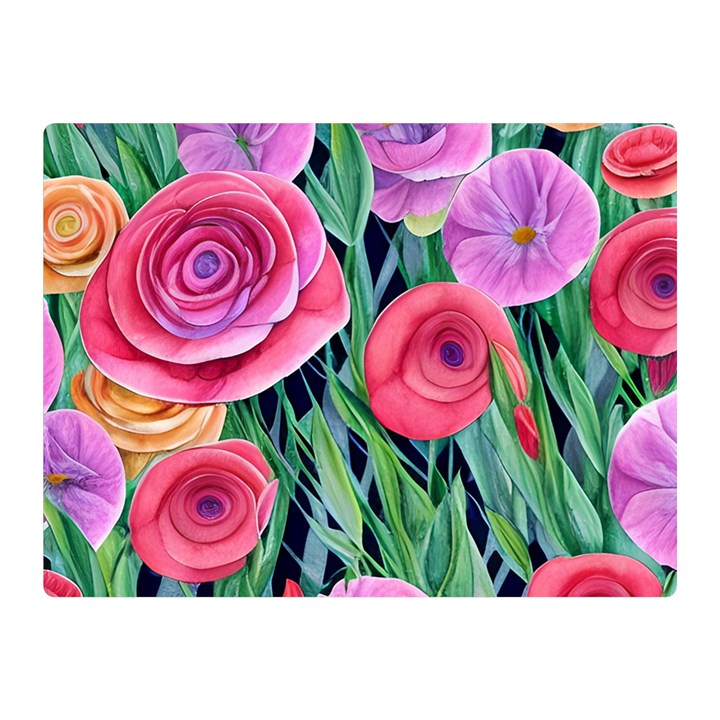 Boho Retropical Flowers Premium Plush Fleece Blanket (Mini)