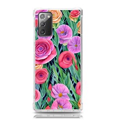 Boho Retropical Flowers Samsung Galaxy Note 20 Tpu Uv Case by GardenOfOphir