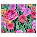 Boho Retropical Flowers One Side Premium Plush Fleece Blanket (Small) 50 x40  Blanket Front