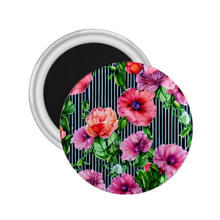 Vintage Botanic Flowers In A Watercolor 2.25  Magnets