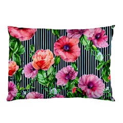 Vintage Botanic Flowers In A Watercolor Pillow Case by GardenOfOphir