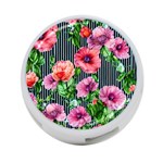 Vintage Botanic Flowers In A Watercolor 4-Port USB Hub (Two Sides) Front