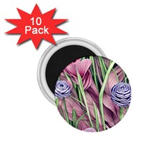 Ottagecore Aesthetics Retro Flowers Pattern 1 75  Magnets (10 Pack)  by GardenOfOphir