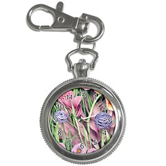 Ottagecore Aesthetics Retro Flowers Pattern Key Chain Watches by GardenOfOphir