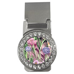 Ottagecore Aesthetics Retro Flowers Pattern Money Clips (cz)  by GardenOfOphir