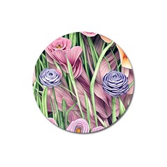 Ottagecore Aesthetics Retro Flowers Pattern Magnet 3  (round) by GardenOfOphir