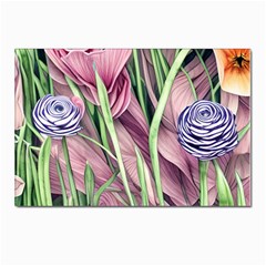 Ottagecore Aesthetics Retro Flowers Pattern Postcard 4 x 6  (pkg Of 10) by GardenOfOphir