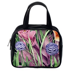 Ottagecore Aesthetics Retro Flowers Pattern Classic Handbag (one Side) by GardenOfOphir