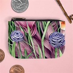 Ottagecore Aesthetics Retro Flowers Pattern Mini Coin Purse by GardenOfOphir