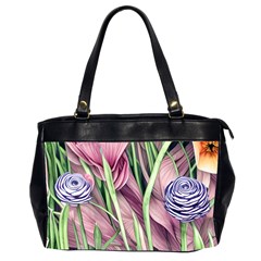 Ottagecore Aesthetics Retro Flowers Pattern Oversize Office Handbag (2 Sides) by GardenOfOphir